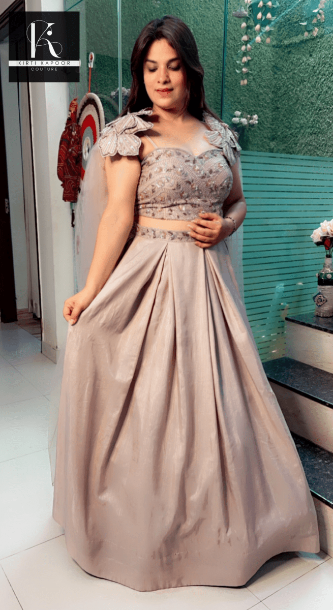 Pastel Shaded Hand - Embroidered Lehenga Choli - Kirti Kapoor Couture