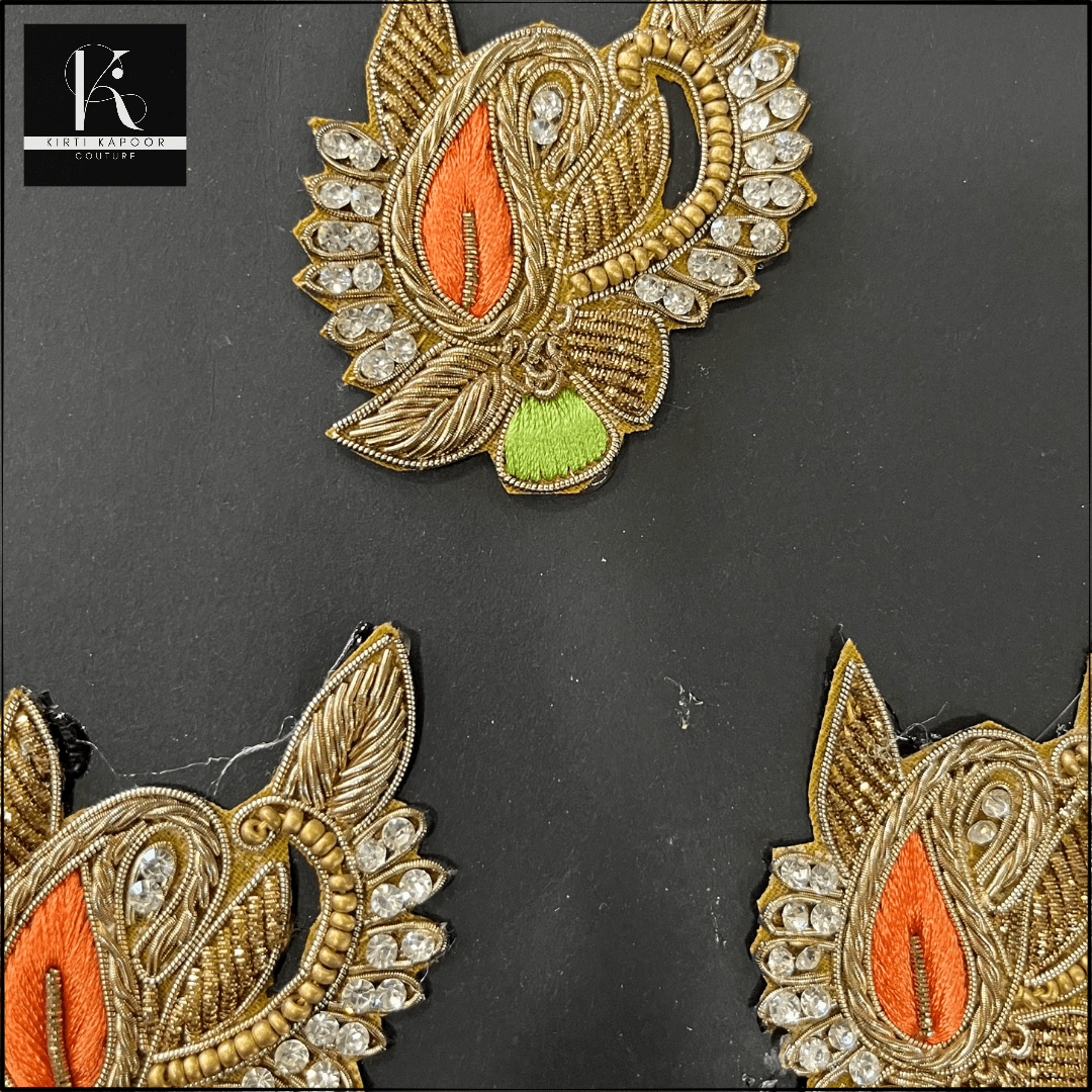 Patch with Colour Combination - Orange & Green - Kirti Kapoor Couture