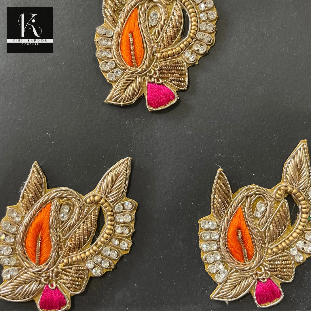 Patch with Colour Combination - Orange & Pink - Kirti Kapoor Couture