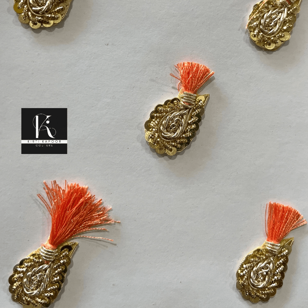 Peach Tassals Patch - Kirti Kapoor Couture