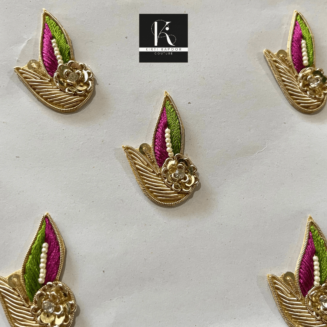 Petal - Shaped Purple - Green Patch - Kirti Kapoor Couture
