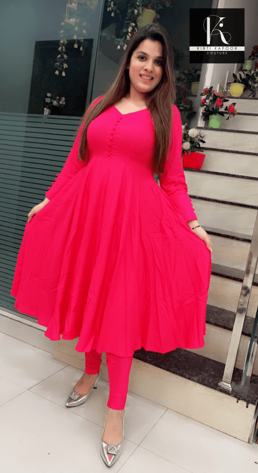 Pink A - line Shirt with Jegging - Kirti Kapoor Couture