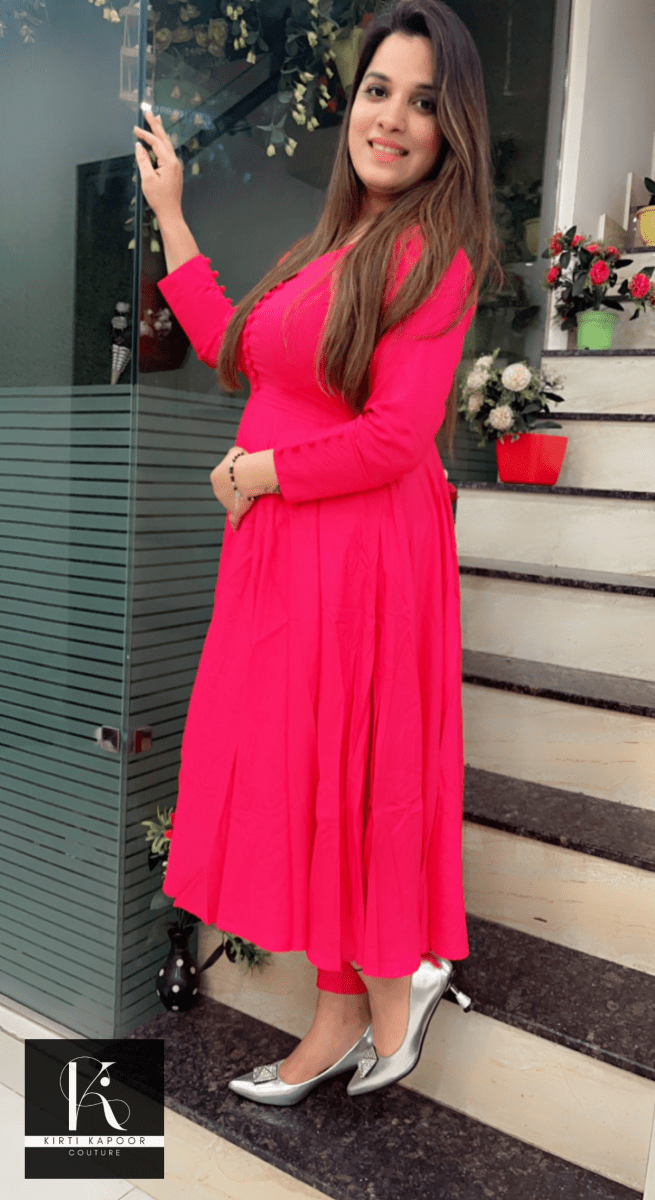 Pink A - line Shirt with Jegging - Kirti Kapoor Couture