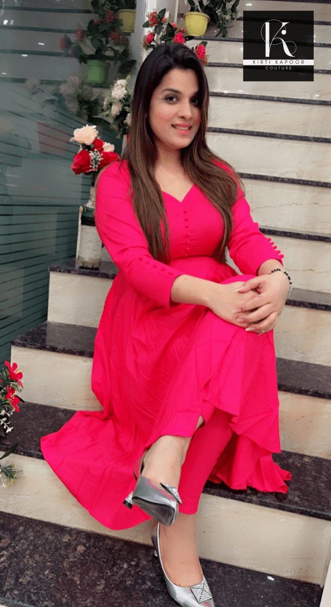 Pink A - line Shirt with Jegging - Kirti Kapoor Couture