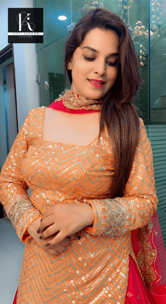 Pink and Orange Heavy Lehenga - Choli - Kirti Kapoor Couture