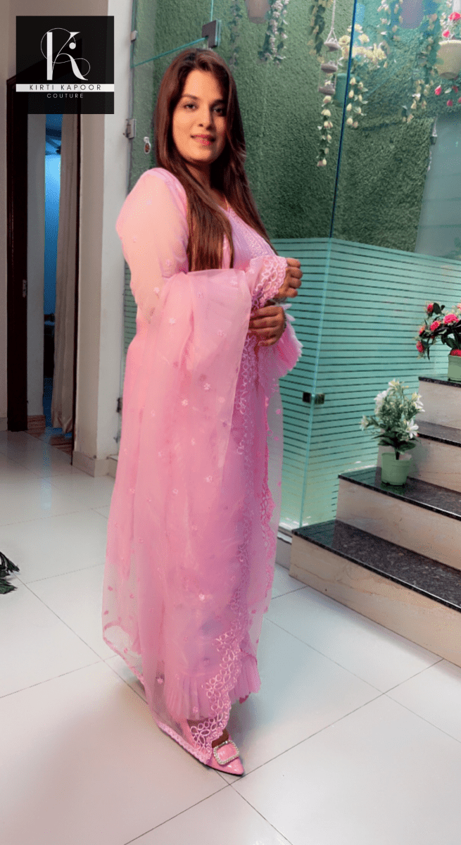 Pink Embroidered Designer Suit - Kirti Kapoor Couture