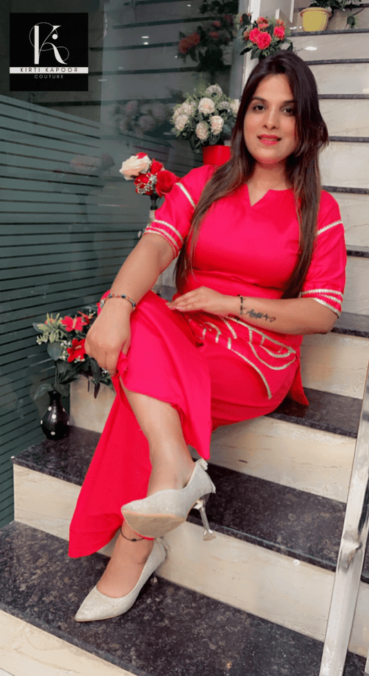 Pink Summer Wear (Lace - work Highlights) - Kirti Kapoor Couture