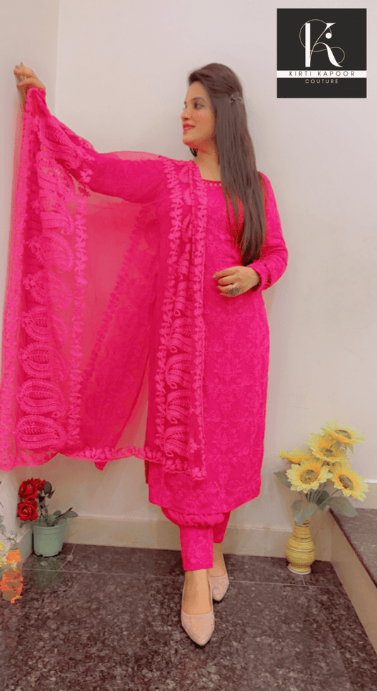 Pink Thread - work Suit Salwar (New Addition) - Kirti Kapoor Couture