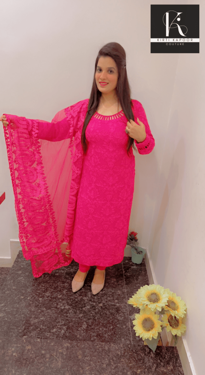 Pink Thread - work Suit Salwar (New Addition) - Kirti Kapoor Couture