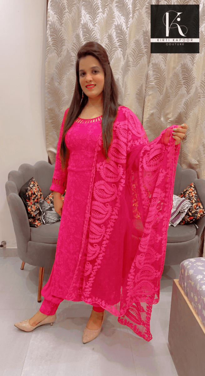Pink Thread - work Suit Salwar (New Addition) - Kirti Kapoor Couture