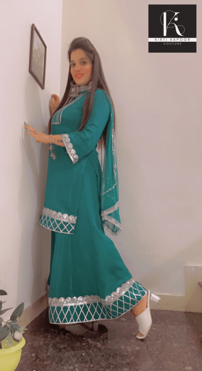 Plazo Suit With Gotta Patti Work (New) - Kirti Kapoor Couture