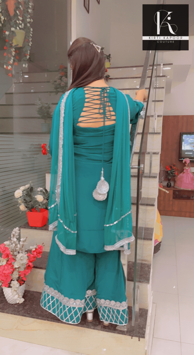 Plazo Suit With Gotta Patti Work (New) - Kirti Kapoor Couture