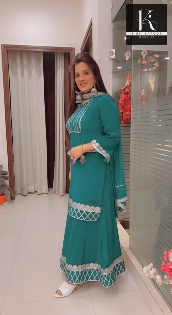 Plazo Suit With Gotta Patti Work (New) - Kirti Kapoor Couture