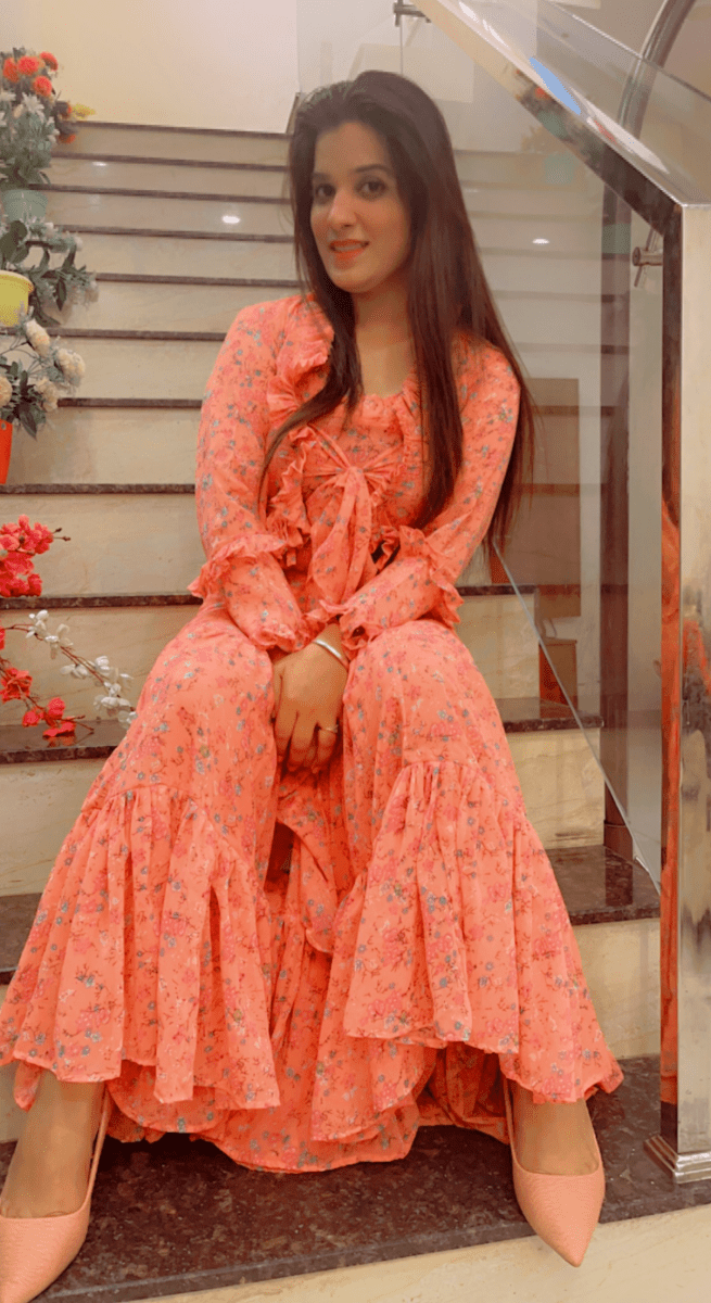 Plus - Size Georgette Sharara Dress - Kirti Kapoor Couture