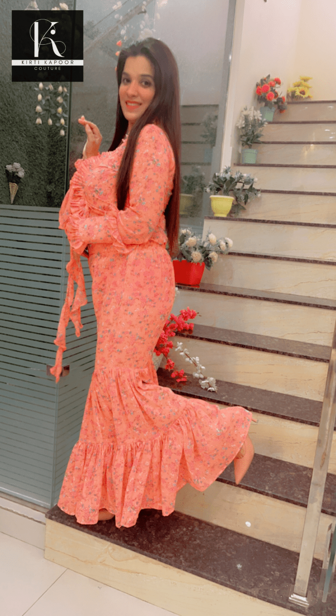 Plus - Size Georgette Sharara Dress - Kirti Kapoor Couture