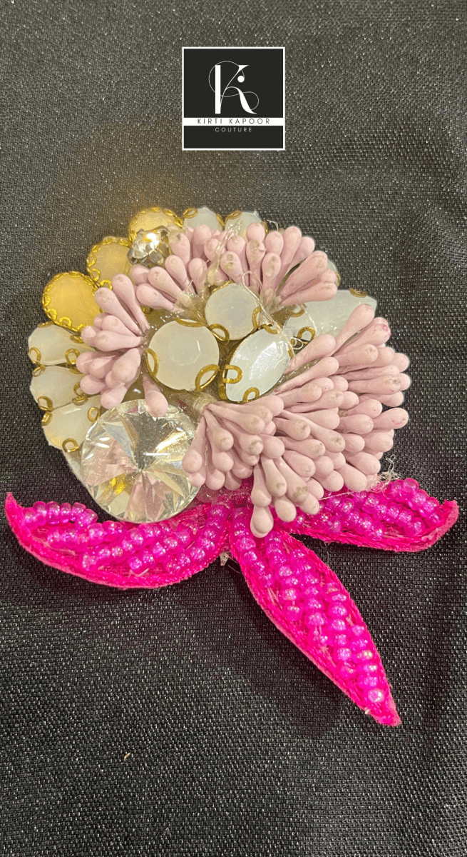 Premium Designer Patch For Dresses (Pink Highlights) - Kirti Kapoor Couture