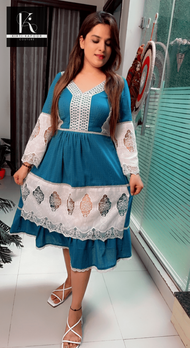 Printed A - line Dress/Set (South Cotton) - Kirti Kapoor Couture