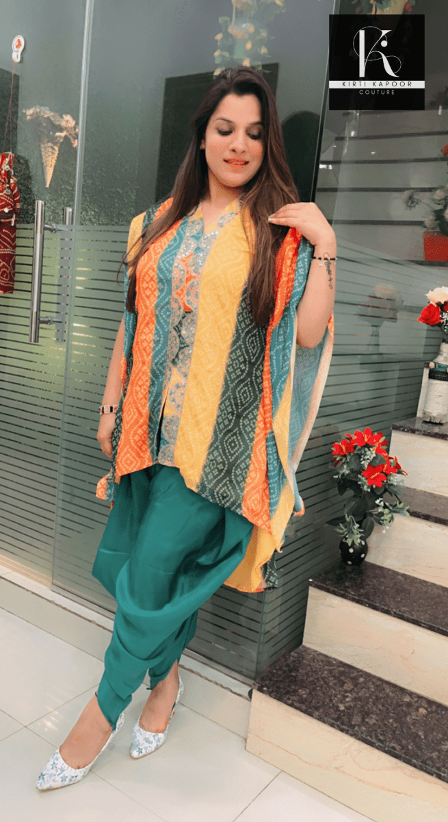 Printed Kaftan Dhoti Set - Kirti Kapoor Couture