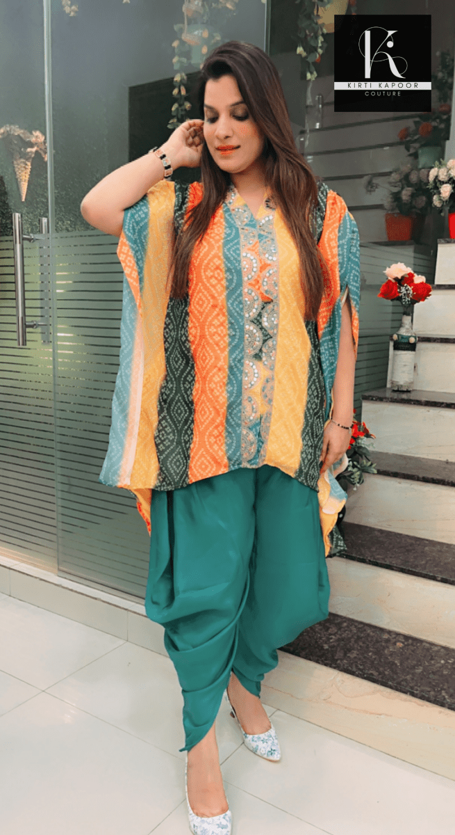 Printed Kaftan Dhoti Set - Kirti Kapoor Couture