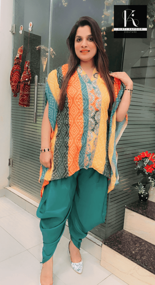 Printed Kaftan Dhoti Set - Kirti Kapoor Couture