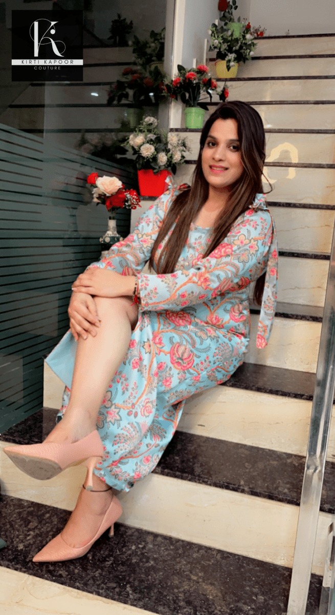 Printed Satin One - Piece Dress - Kirti Kapoor Couture