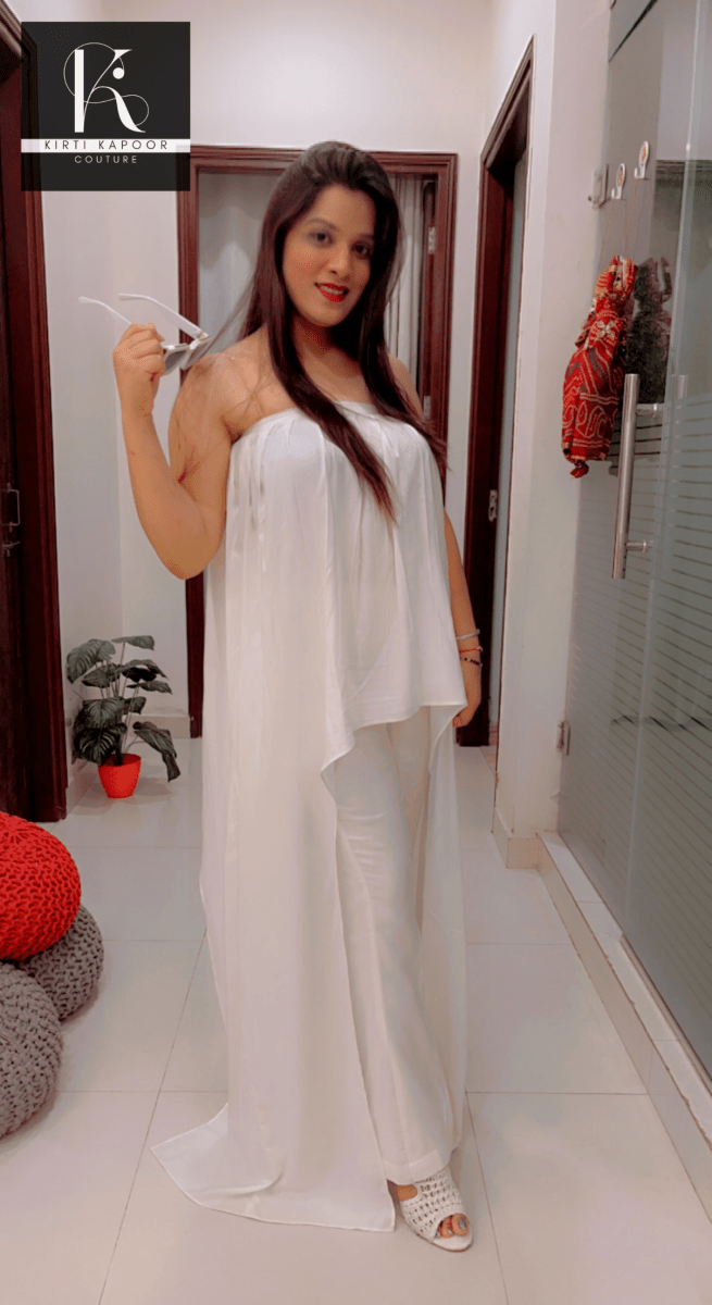 Pure White Customized Co - ord Set by Kirti Kapoor - Kirti Kapoor Couture
