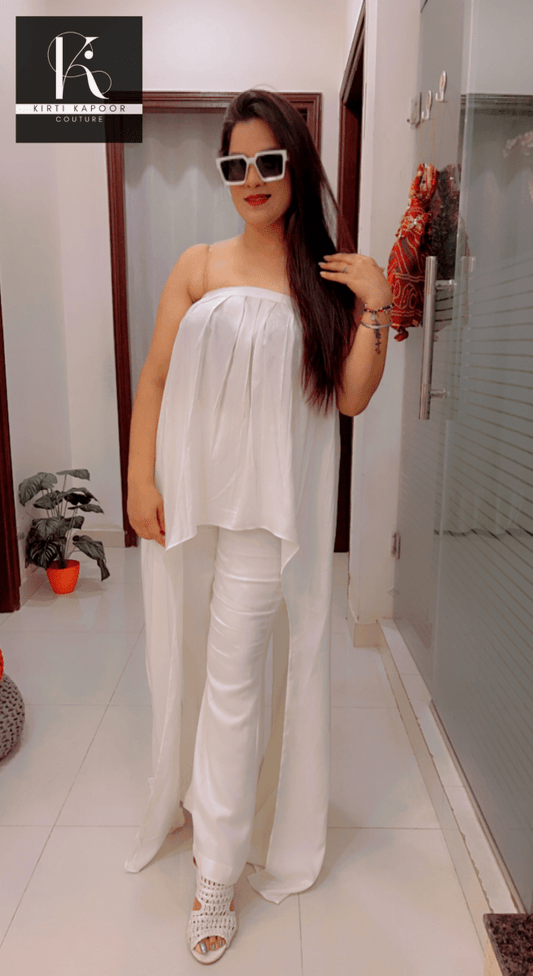 Pure White Customized Co - ord Set by Kirti Kapoor - Kirti Kapoor Couture