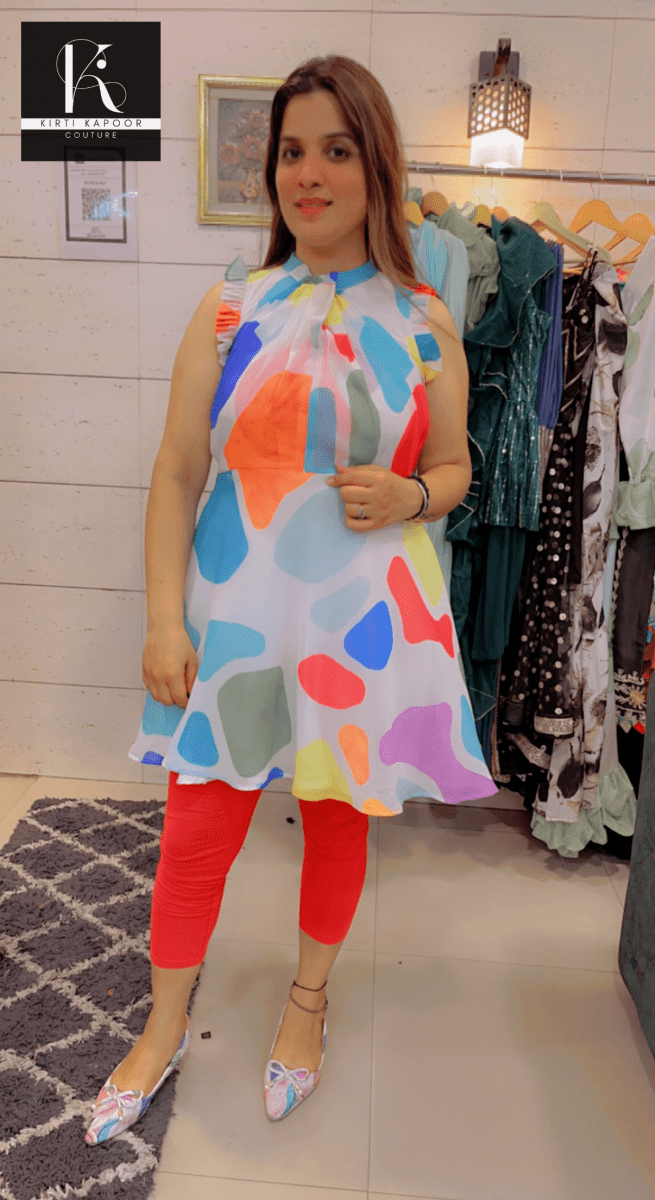 Rainbow Print Tunic For Summers - Kirti Kapoor Couture