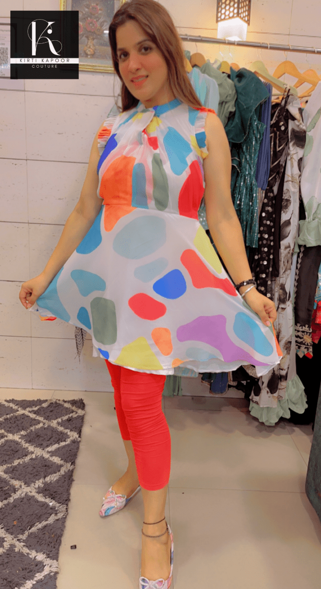 Rainbow Print Tunic For Summers - Kirti Kapoor Couture
