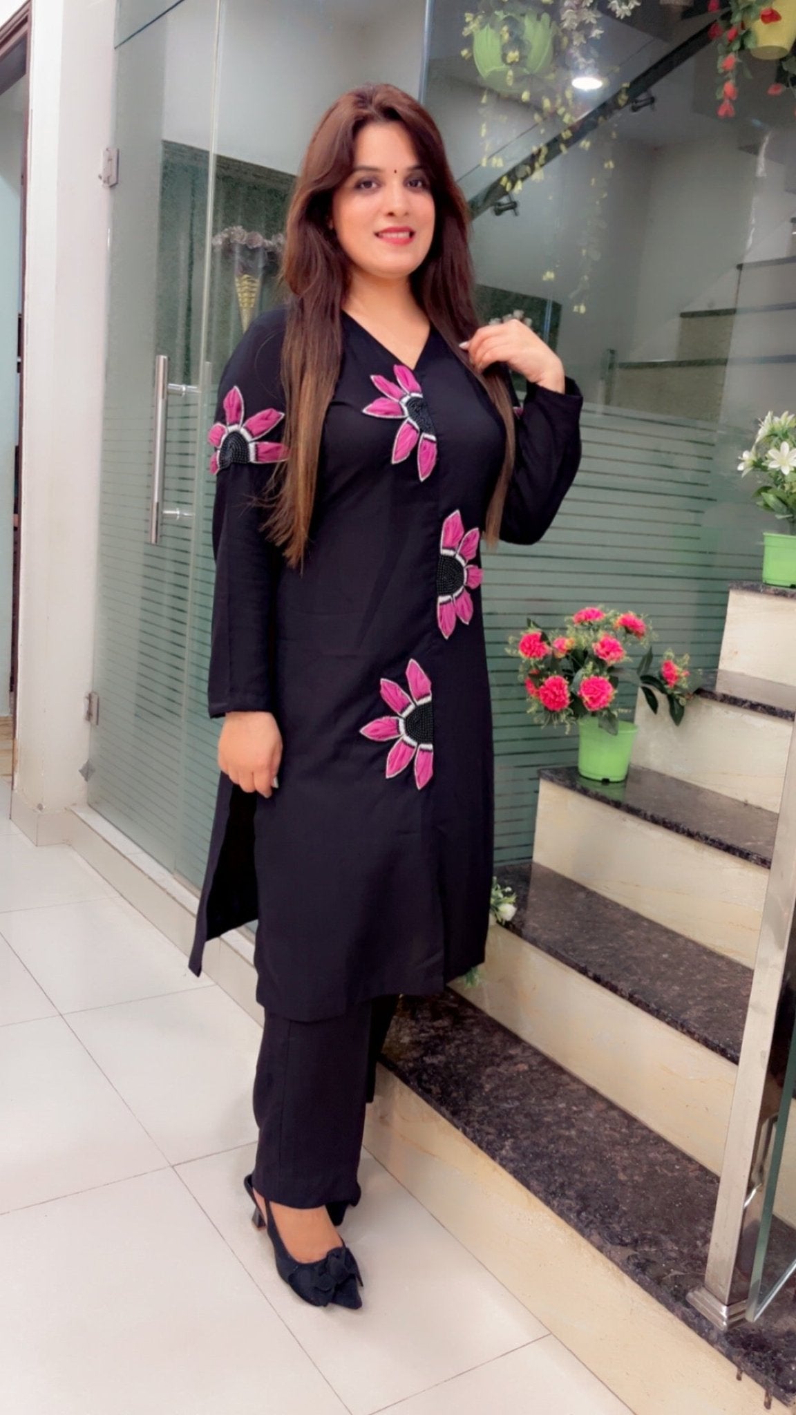 Rayon Embroidered Kurti Set - Kirti Kapoor Couture