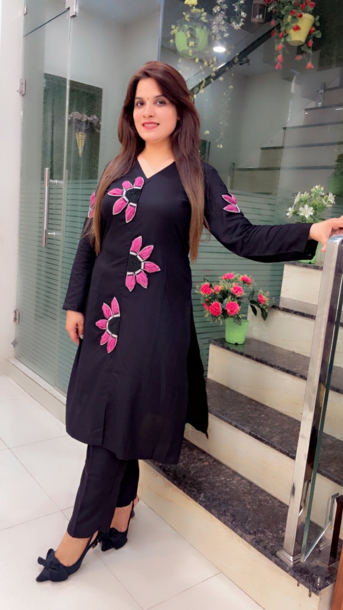 Rayon Embroidered Kurti Set - Kirti Kapoor Couture
