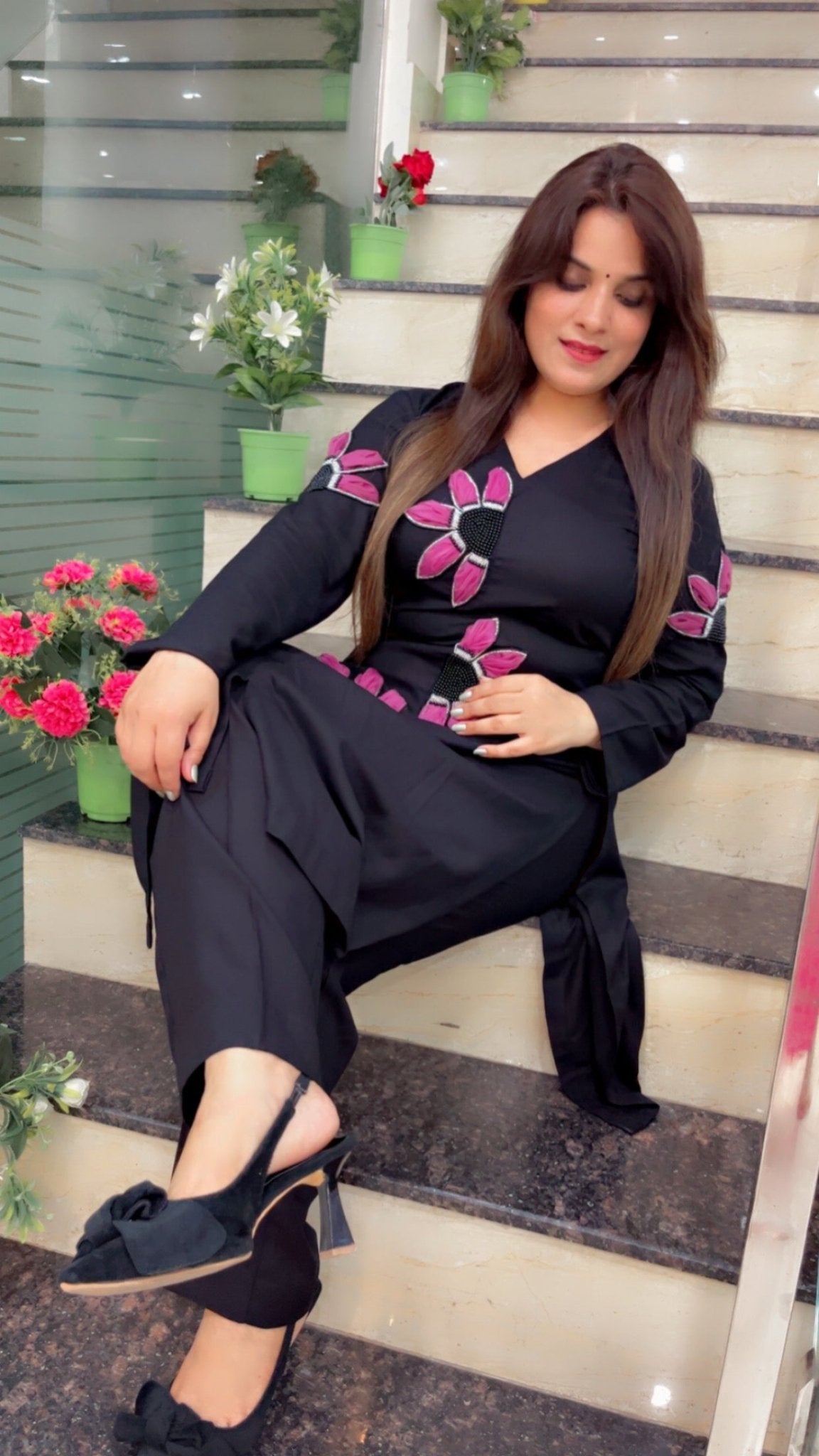 Rayon Embroidered Kurti Set - Kirti Kapoor Couture