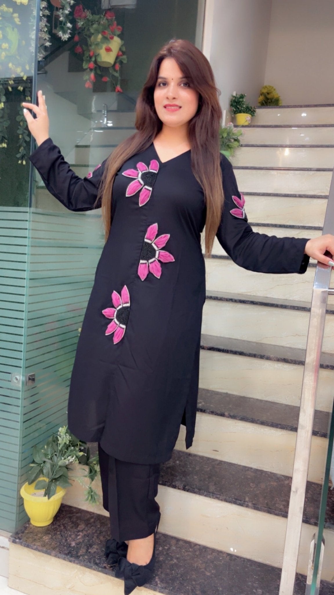 Rayon Embroidered Kurti Set - Kirti Kapoor Couture