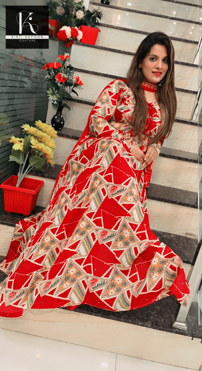 Red Naira - Cut Style Suit - Kirti Kapoor Couture