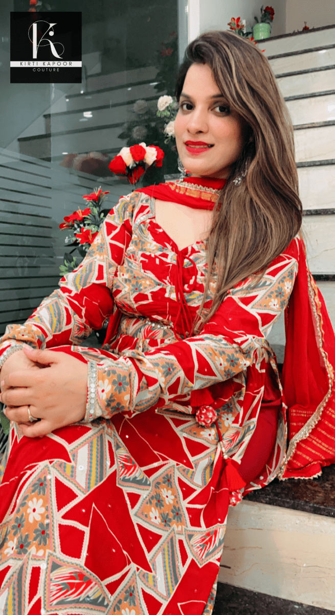 Red Naira - Cut Style Suit - Kirti Kapoor Couture