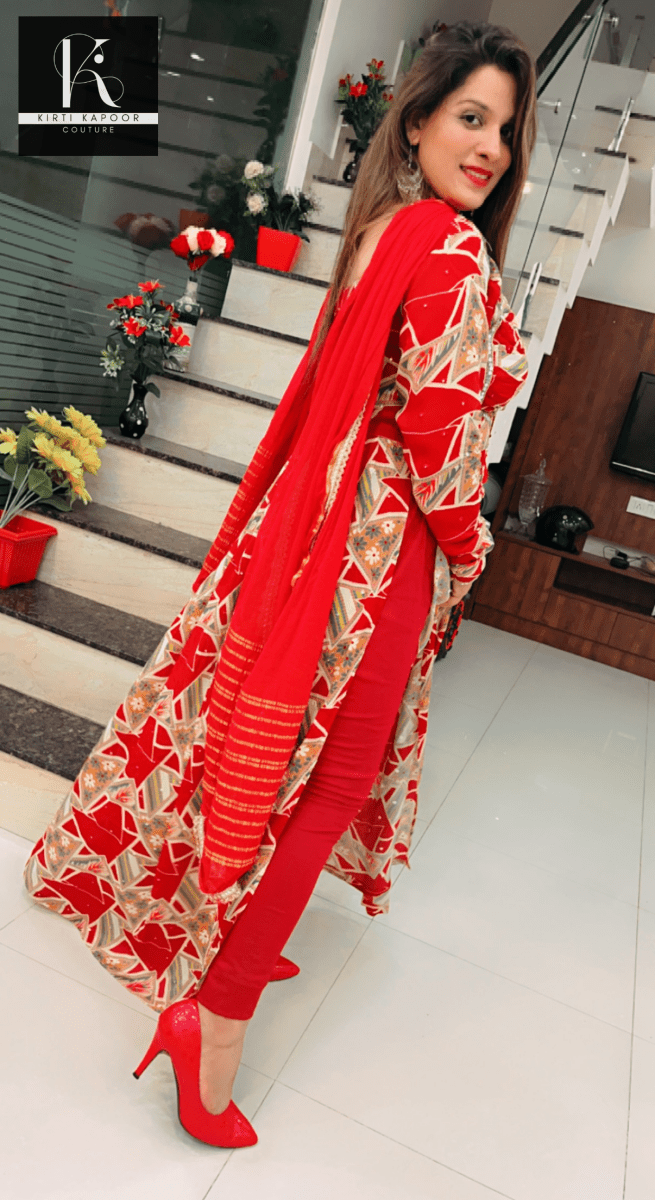 Red Naira - Cut Style Suit - Kirti Kapoor Couture