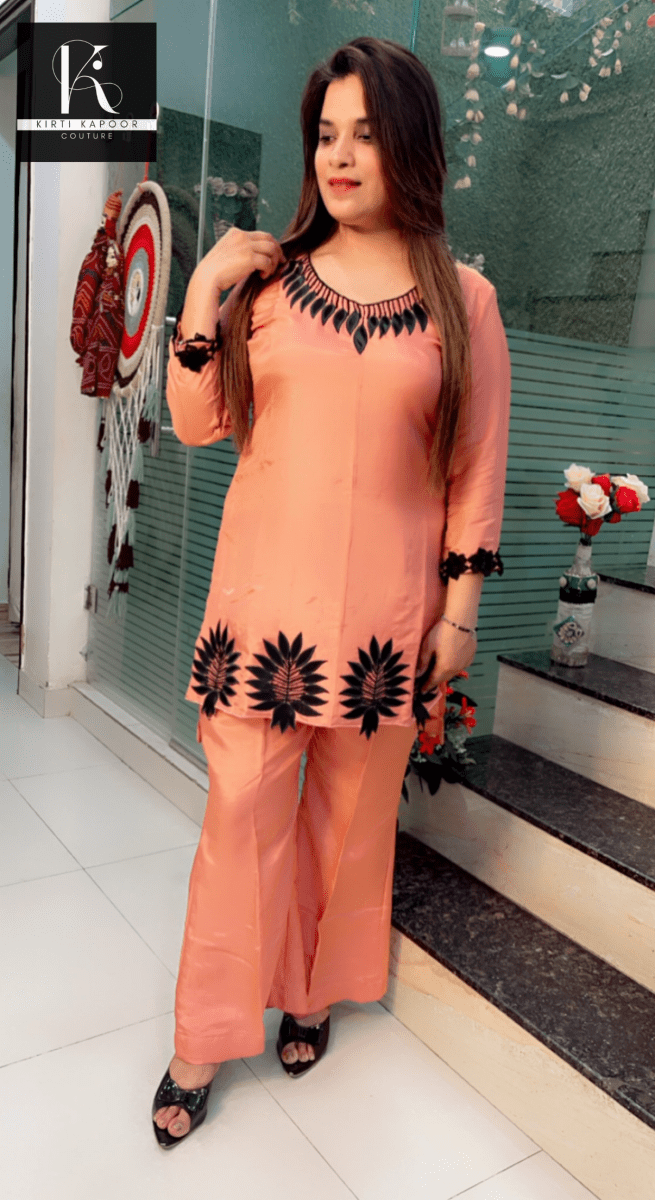 Rose Pink Embroidered Co - ord Set - Kirti Kapoor Couture