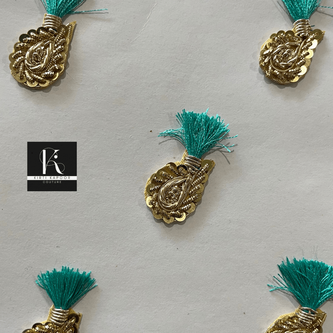 Sea - Green Tassals Patch For Suits - Kirti Kapoor Couture