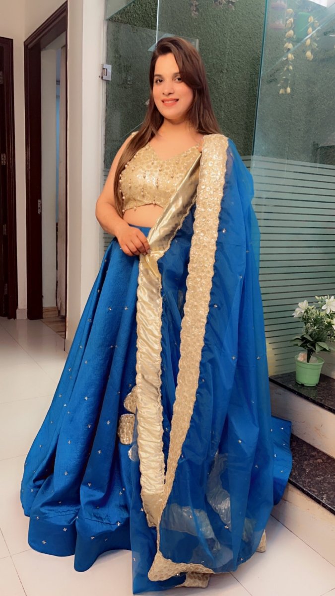 Sequence Tassel Worked Choli with Patch - Worked Heavy Lehenga - Kirti Kapoor Couture