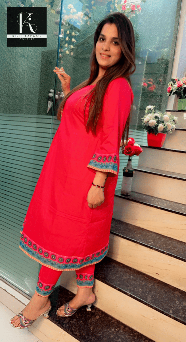 Side - cut Aline shirt with Matching Pants - Kirti Kapoor Couture