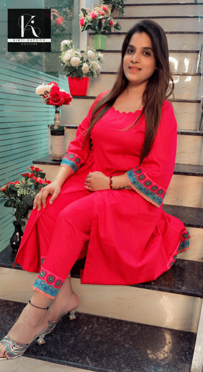 Side - cut Aline shirt with Matching Pants - Kirti Kapoor Couture