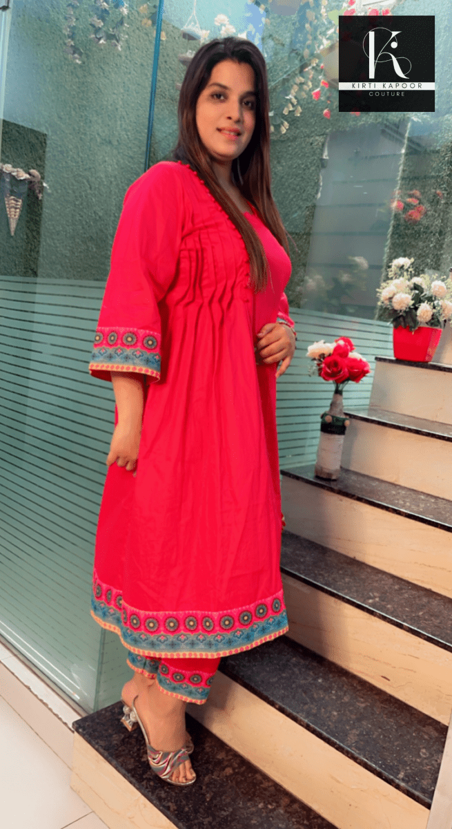 Side - cut Aline shirt with Matching Pants - Kirti Kapoor Couture
