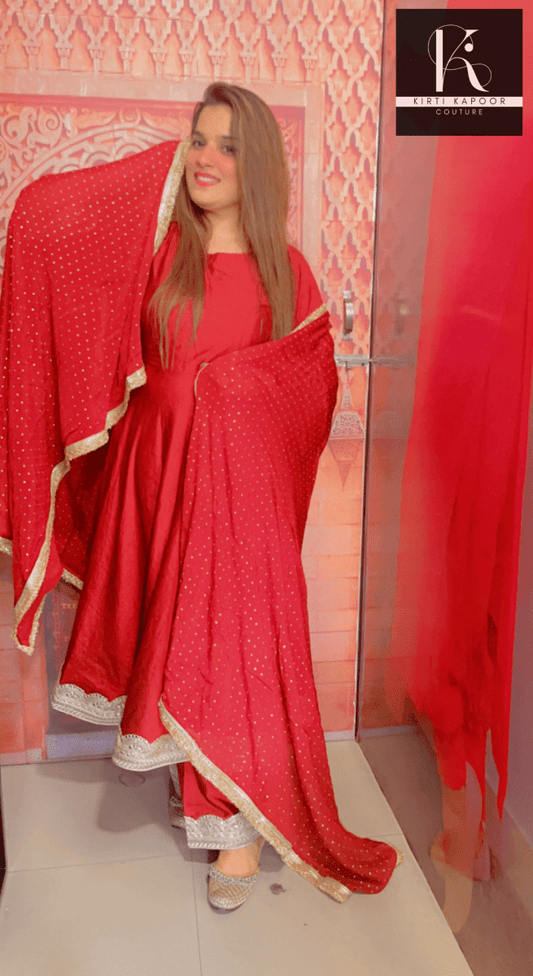 Silk Anarkali Traditional Suit by Kirti Kapoor Couture - Kirti Kapoor Couture