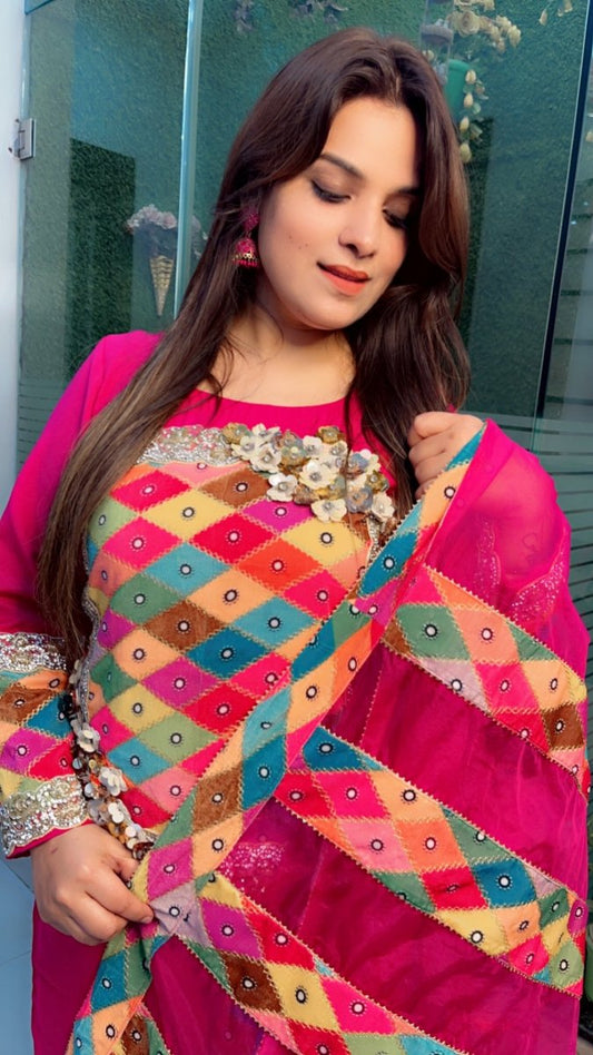 Spun and Worked Velvet Jarkan - Worked Designer Suit - Kirti Kapoor Couture