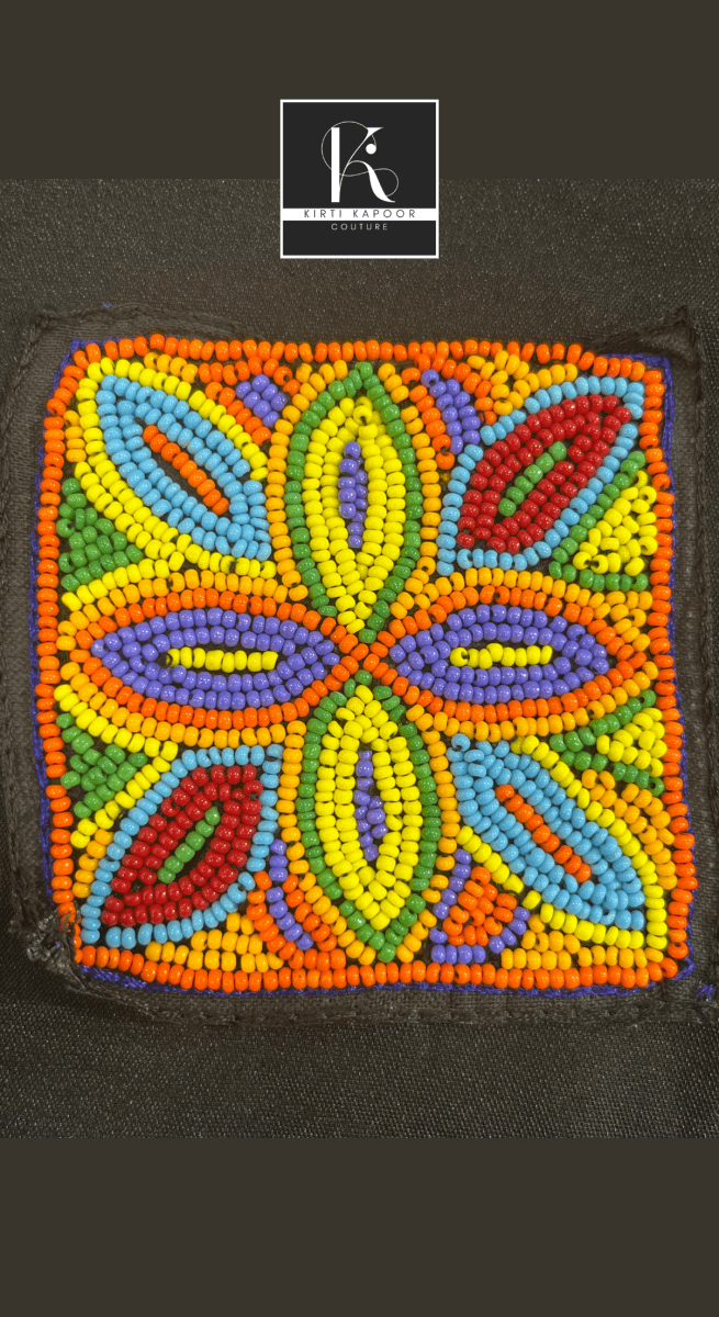Square Patch With Colorful Pattern - Kirti Kapoor Couture