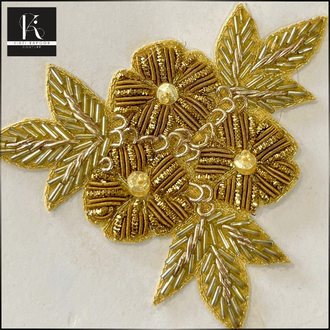 The Gracy Trio : Three Flowers And Leaves Patch - Kirti Kapoor Couture