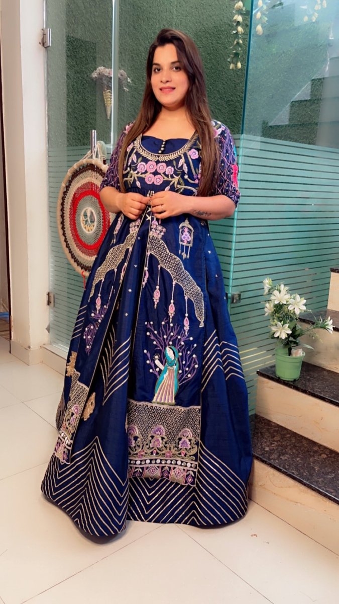 The Palanquin Shirt with Golden Brocade Skirt - Kirti Kapoor Couture