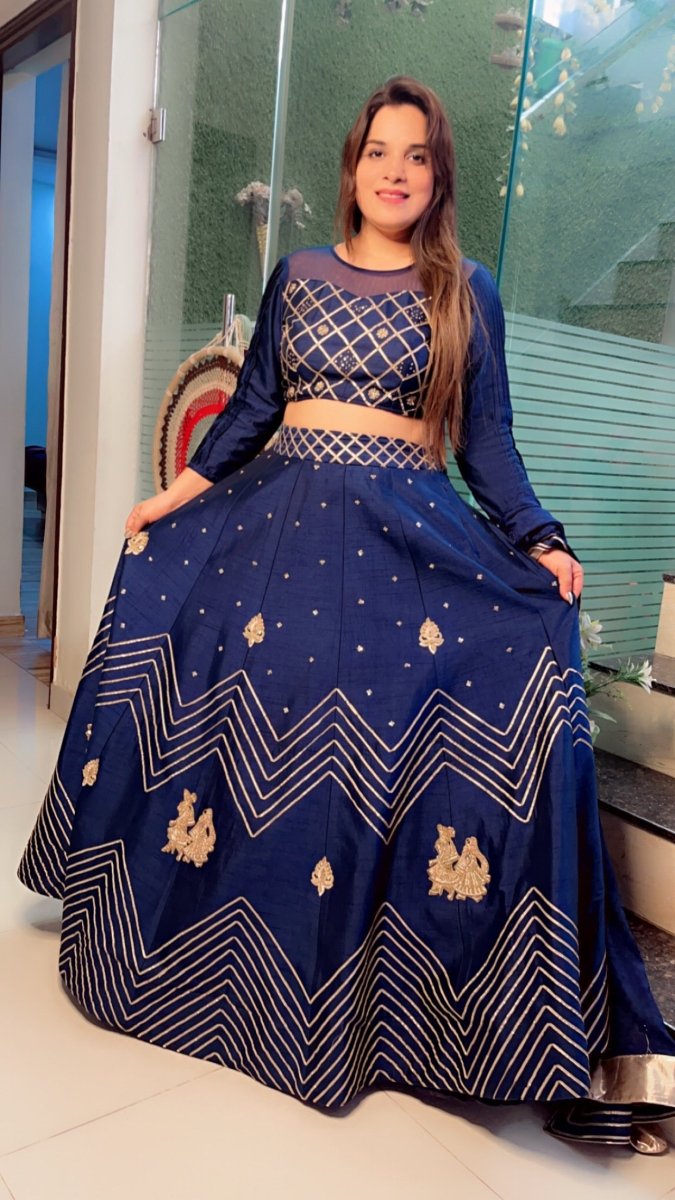 The Raja - Rani Gotta Worked Designer Wedding Lehenga - Kirti Kapoor Couture
