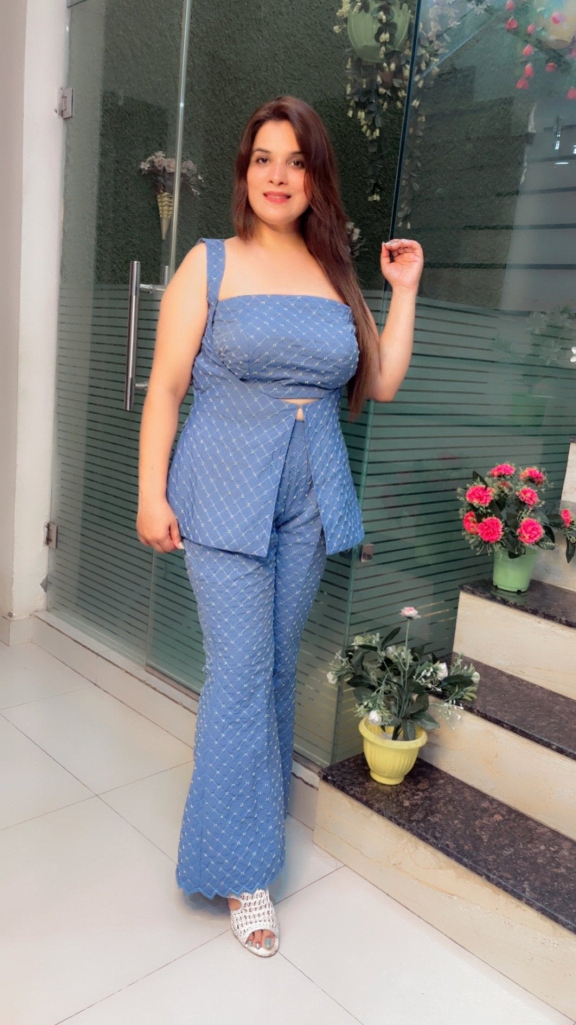 Three - Piece Denim Outfit - Kirti Kapoor Couture