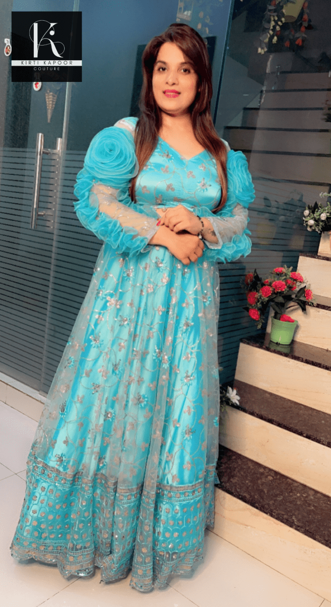 Tiffany Blue Designer Lehenga Choli - Kirti Kapoor Couture